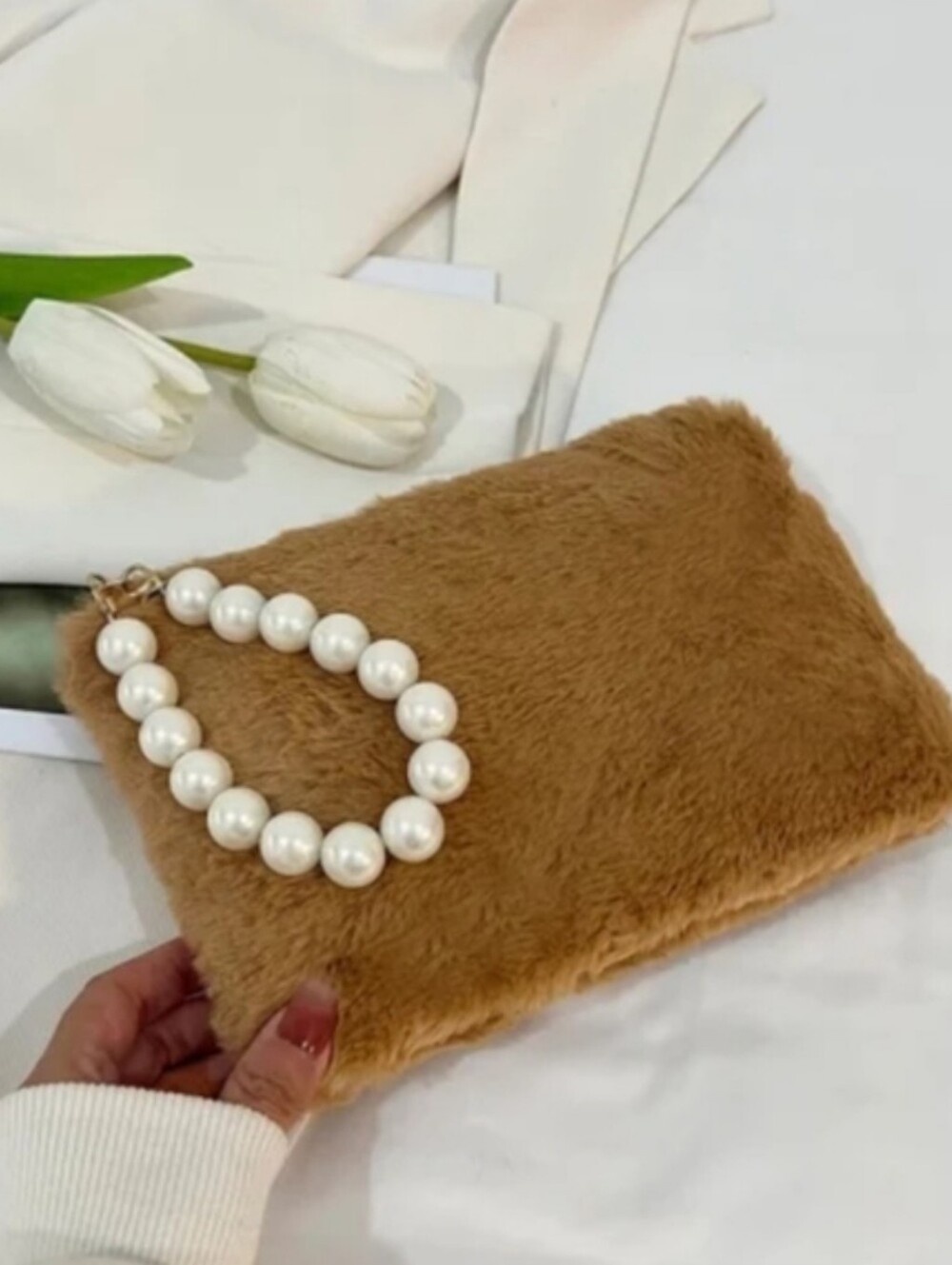 Faux Fur Wristlet Clutch